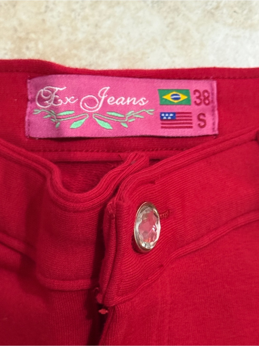 High-Rise Red Slim Jeans - Women's